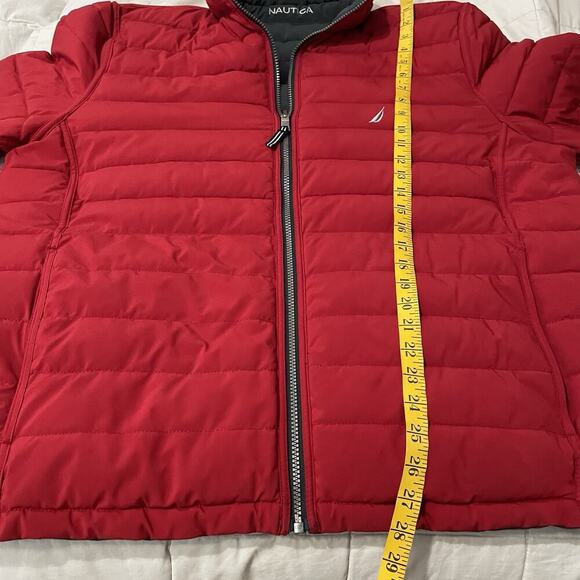 Nautica Jacket Men Size XXL Red Gray Puffer Quilted Reversible Stretch Ski Warm - Picture 5 of 9